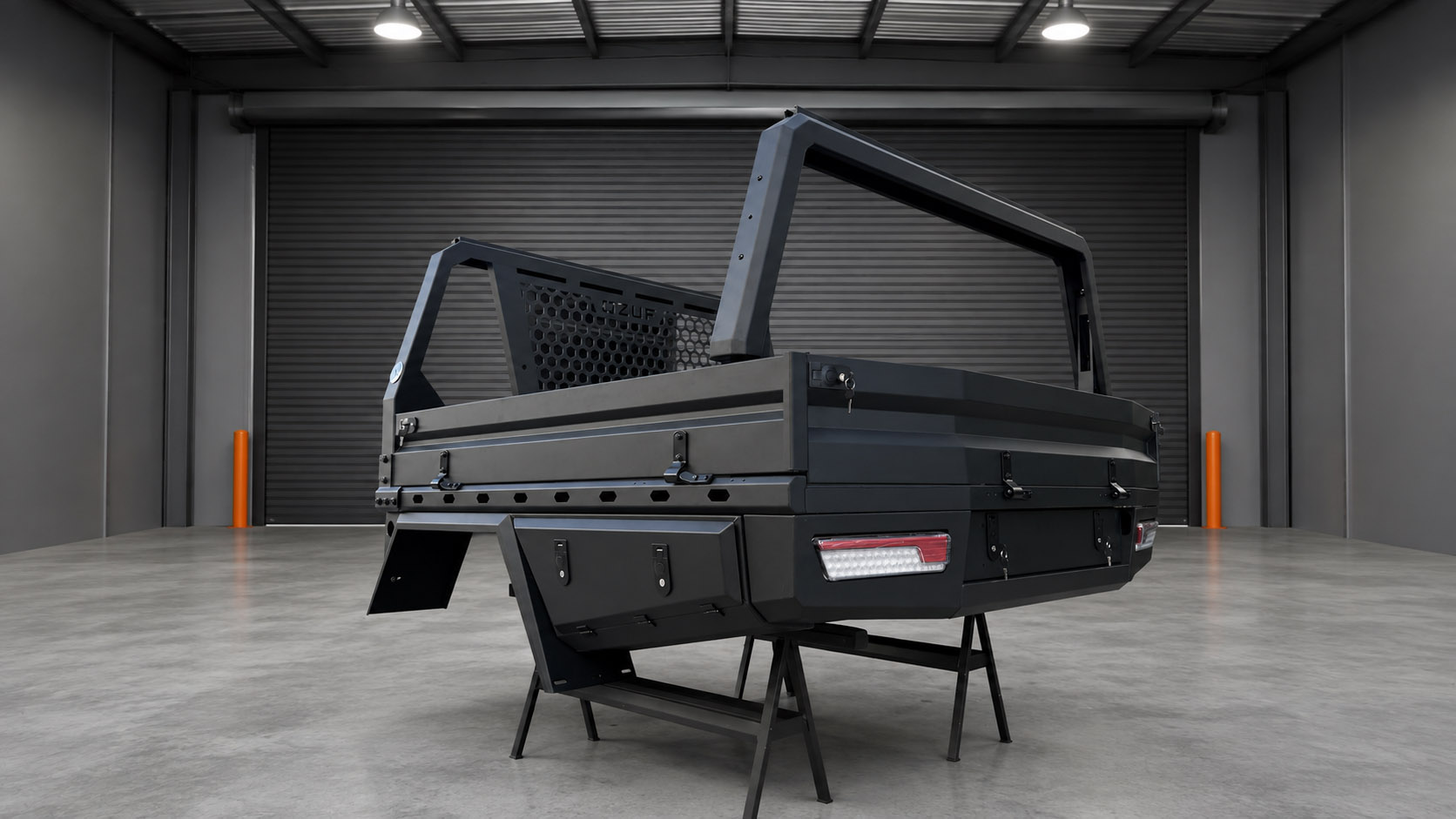OZUF UltraRig Tray in matte black, rear quarter view