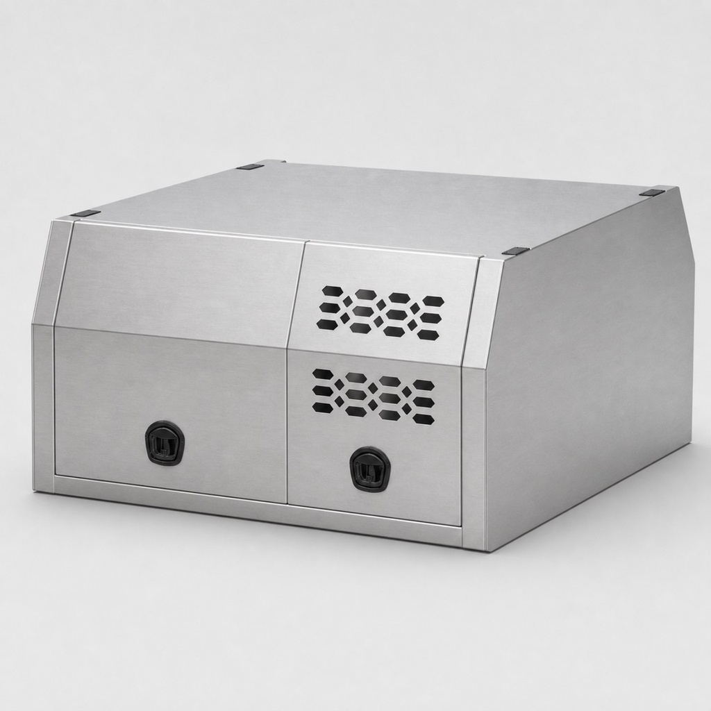 [CAN-DOG-FP-1650-3D-ALY] 1650 3-Door Canopy with Dog Box - Alloy Flat Plate