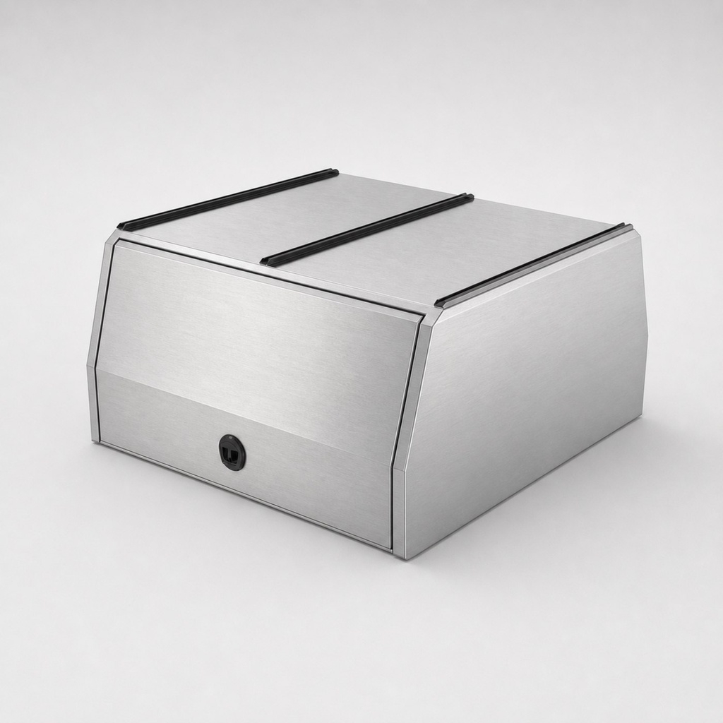 [CAN-MINI-FP-800-2D-ALY] 800 2-Door Mini Ute Canopy - Alloy Flat Plate